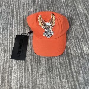 Harley-Davidson Hat Cap Strap Back Womens Adjustable Orange Eagle 97651-23VW